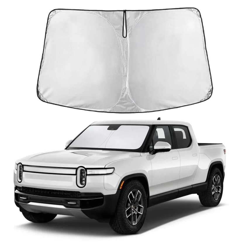 EcoNour Windshield Sunshade Compatible for Rivian R1T 2022-2024 2025 2026 | Sun Visor for Front Windshield & Window Sun Shade Cover, UV Heat Blocker & Protector, Car Accessories