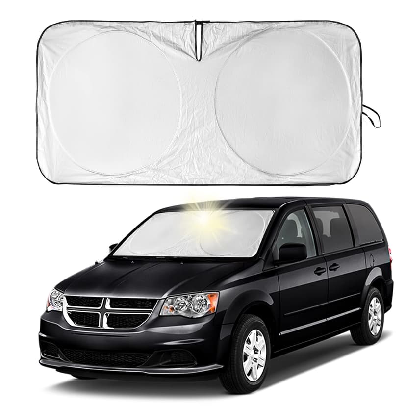 Sunshade for Dodge Caravan 2006-2024 2025 2026 Front Windshield Sun Shade | Custom Fit for Dodge Grand Caravan Promaster Windshield Cover Reflective Protector Sun Visor Car Accessories