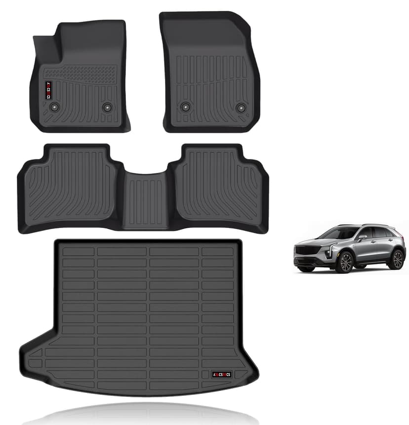 KELCSEECS Floor Mats & Cargo Liner Custom for 2019 2020 2021 2022 2023 2024 2025 2026 Cadillac XT4 All Weather Car Mats TPE Floor Liners XT4 Accessories