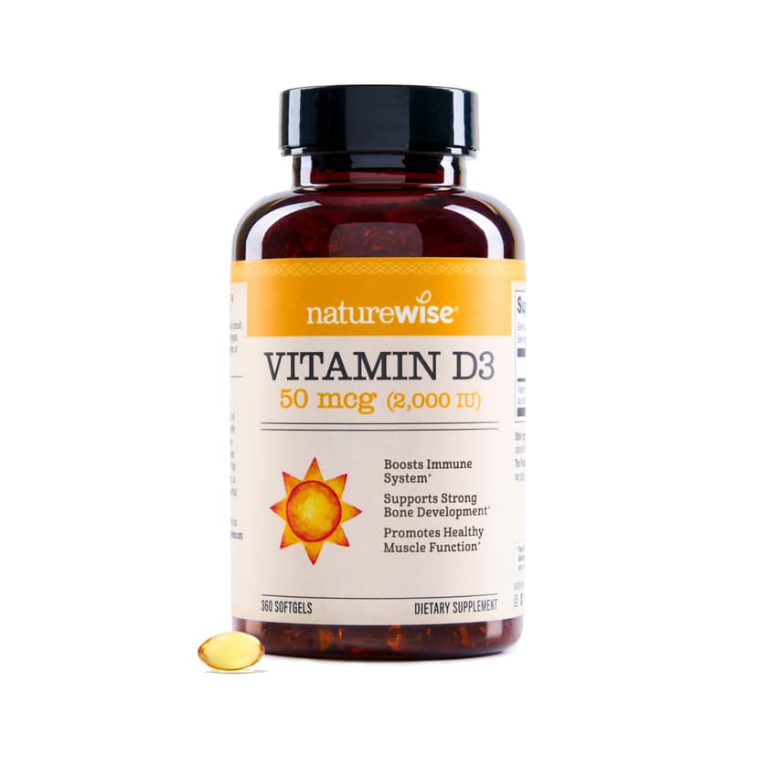 NatureWise Vitamin D3 2000IU Supplement, Immune Support, 360 Mini Softgels | Vitamin D 50 mcg - Organic Extra Virgin Olive Oil - Muscle & Bone Support - Gluten Free & USA Manufactured - 1-Year Supply