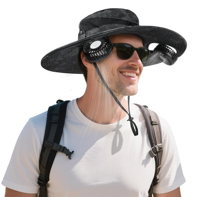 AMACOOL Bucket Hat Fan, Gifts for Him Father Dad Husband, Fishing Essentials for Women Men Camping Hiking Beach Gardening