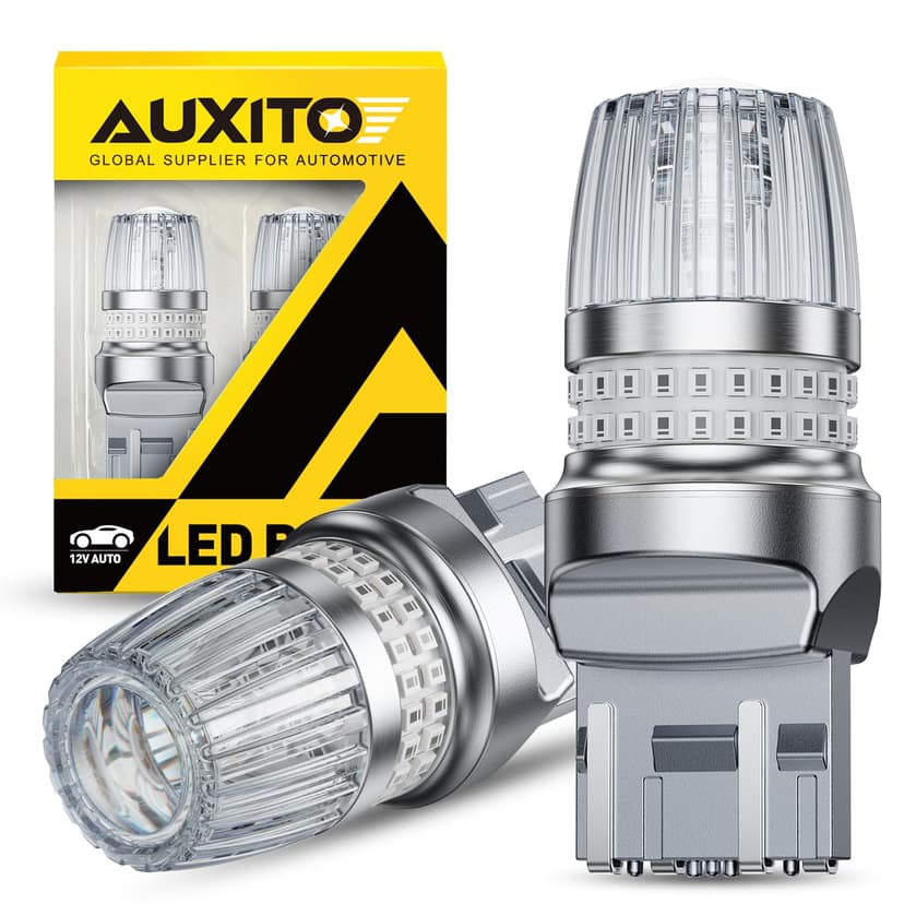 AUXITO Latest 7440 7443 LED Bulb Red Brake Lights Tail Lights, 700% Brighter 7441 7444 T20 992 WY21W LED Bulbs with Projector for Stop Third Brake Backup Tail Signal Marker Light, Pack of 2