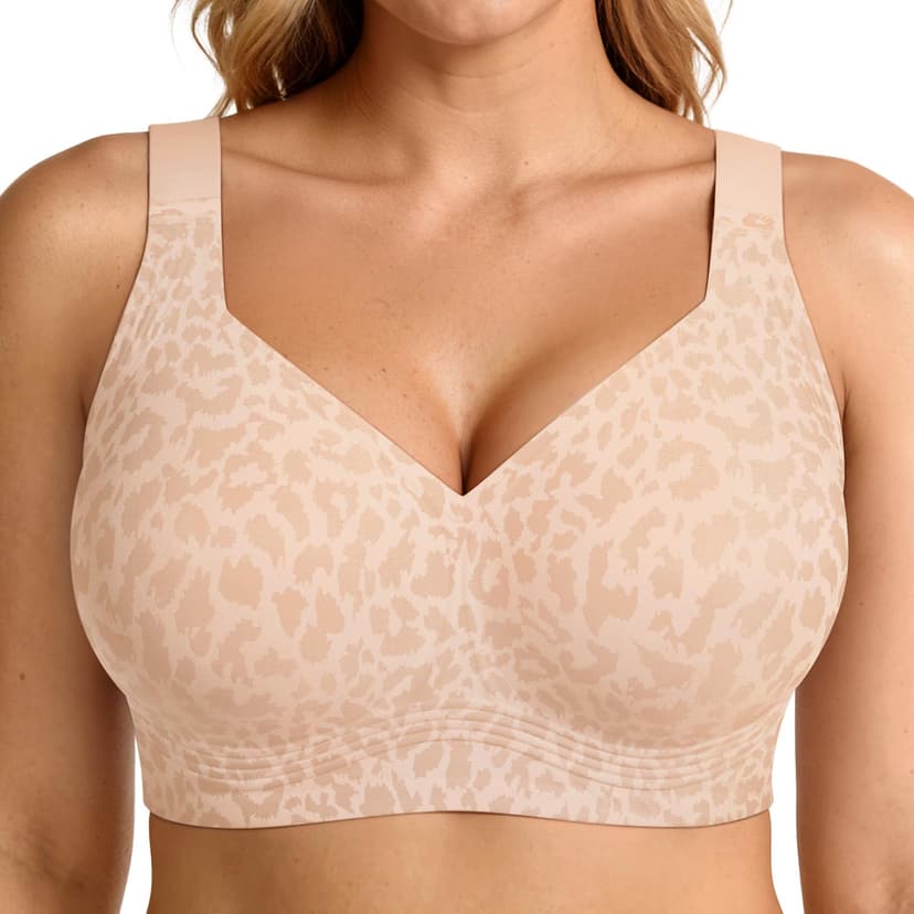 LetsJoli Bras for Women Supportive Wireless Push Up Bra Full Coverage No Underwire Seamless Plus Size for Older Women