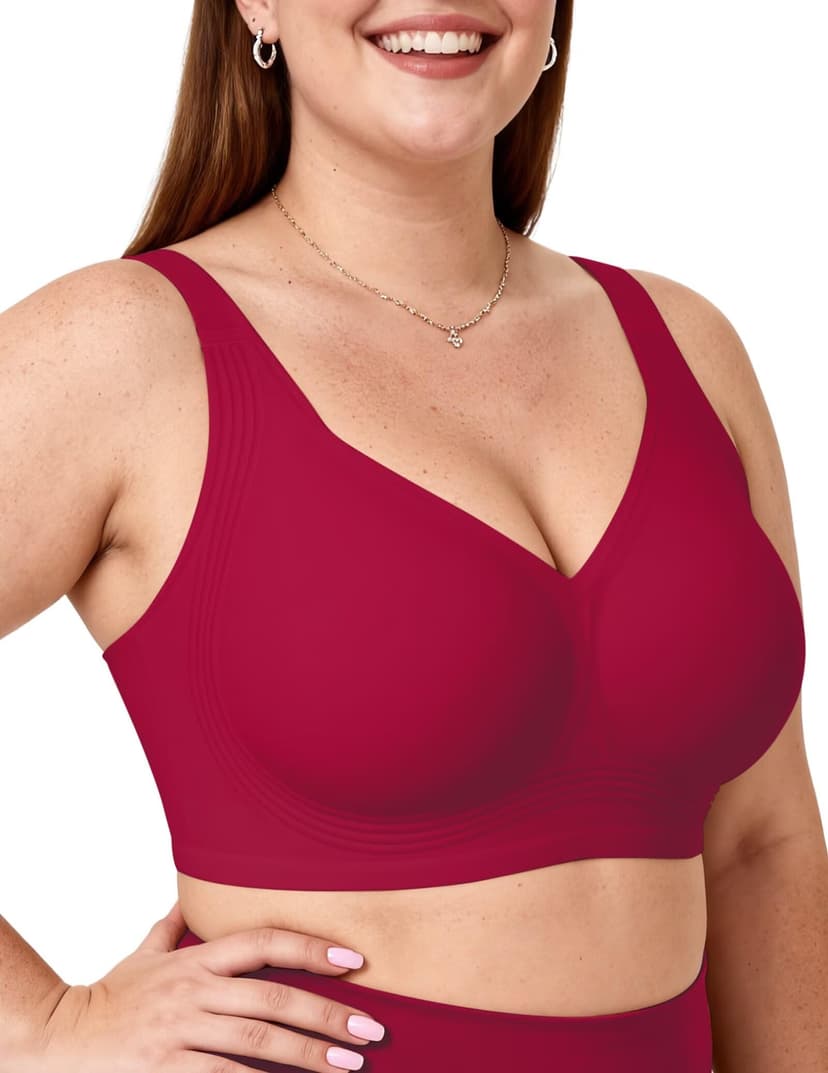 Vertvie Jelly Bras for Women No Underwire Minimizer Support | Plus Size Older Lift, Full Coverage & Smoothing Back, Push Up, Separation & Supportive, Soft Comfy Seamless Wireless Bralette