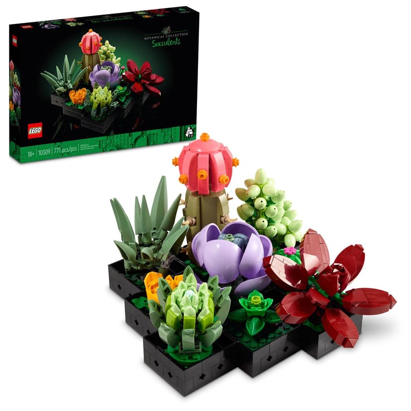 LEGO Botanicals Succulents 10309 | Back to School Gift for Students & Teachers, Building Set for Adults, Ages 18+, 771 Pieces, Artificial Plant Home Decor