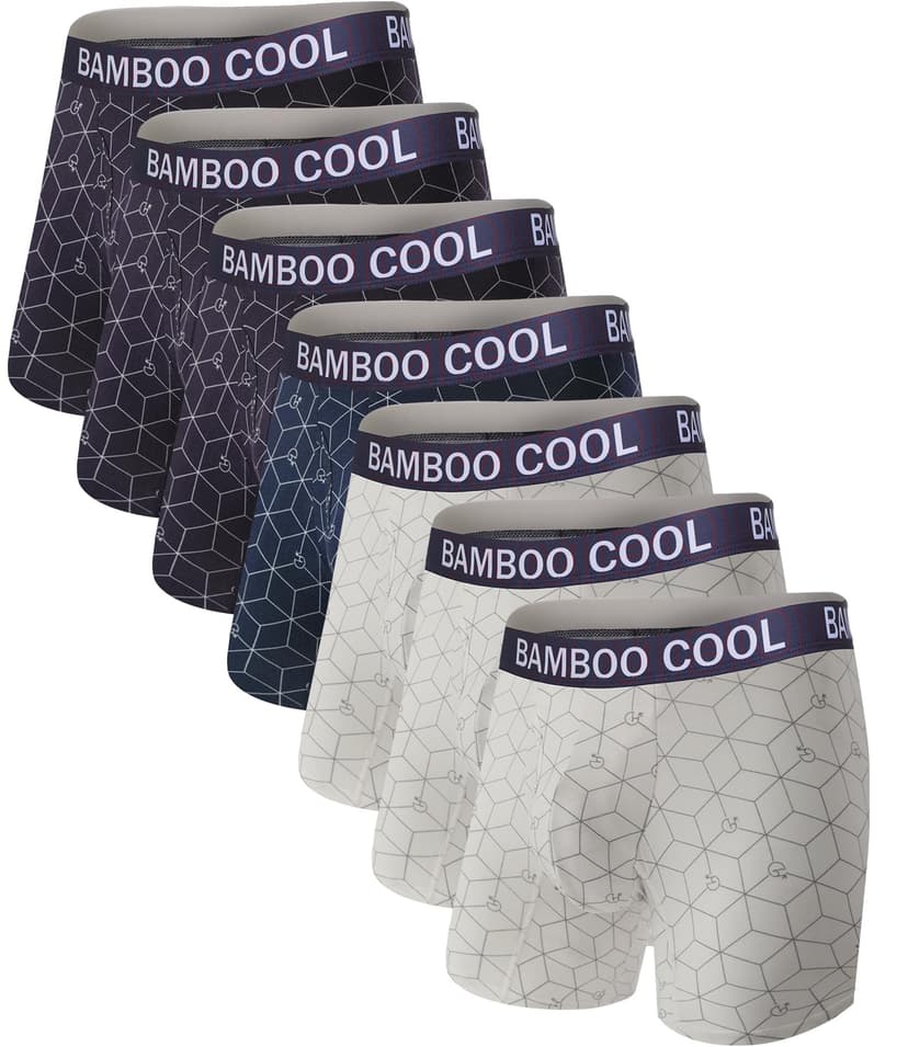 BAMBOO COOL Ultra Soft Mens Underwear Boxer Briefs Multi-pack | Viscose from Bamboo,No Ride Up,Cooler & More Breathable than Cotton,Lightweight & Anti-chafing,Daily Wear,Outdoor
