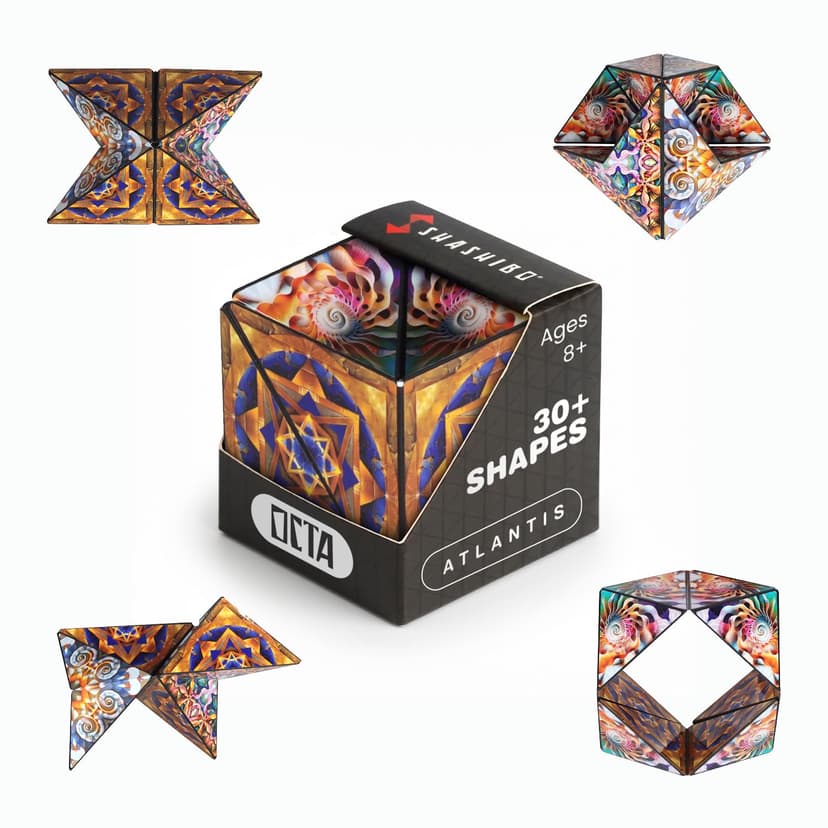 Shashibo Octa Magnetic Puzzle Toy, Stress Relief Fidget Toy | 30+ Possible Shapes, Sensory Fidget Toy For Adults & Kids, Fun Shape Shifting Puzzle Toy For All Ages