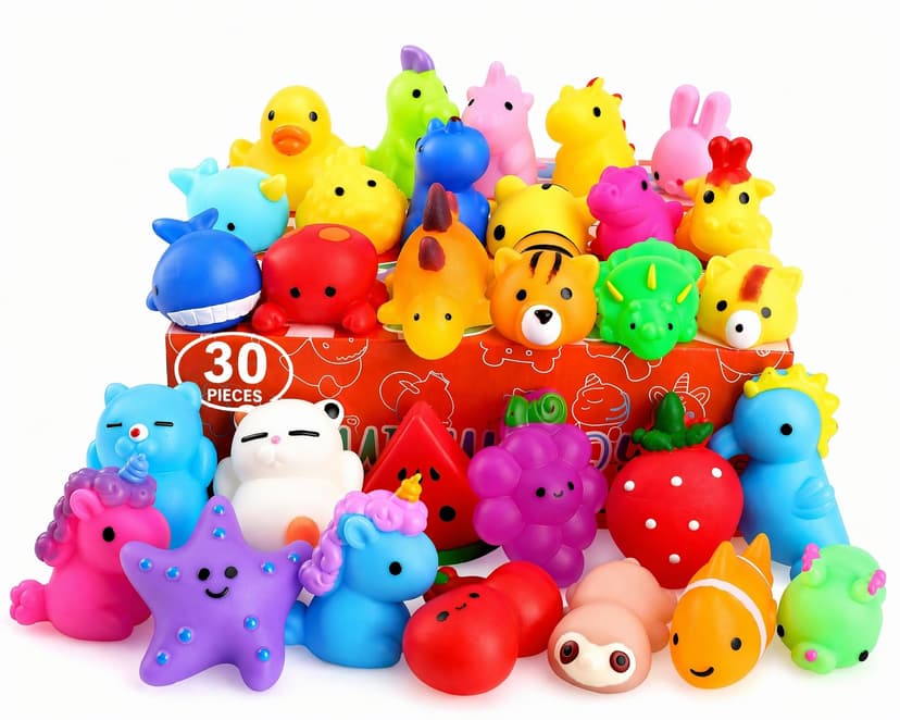 nobasco Squishies, 30 Pack Mochi Squishy Toys - Kawaii Cat Squishys Slow Rising Animals - Party Favors, Goodie Bag, Birthday Gifts, Mini Squishies Stress Reliever Toy
