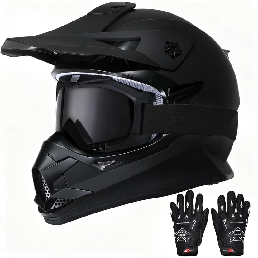 Kids Dirt Bike Helmets Youth ATV Helmet, Kids Motocross Helmet for Off Road, UTV, BMX, Street Riding Motorcycle Helmet with Goggles Gloves, DOT Approved