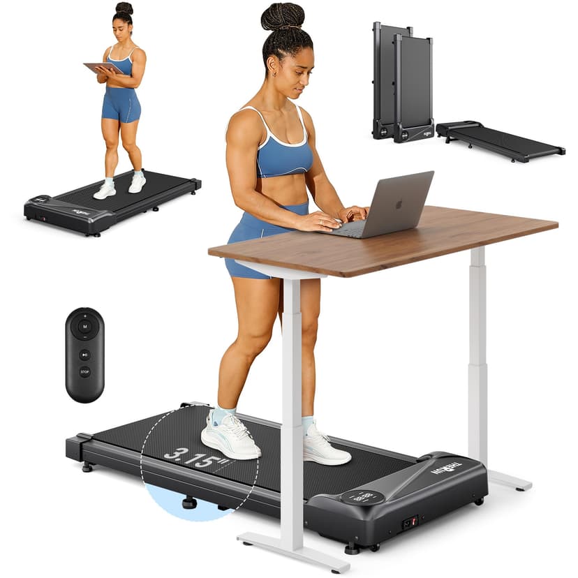 THERUN Walking Pad Treadmill, Portable Mini Treadmill for Home/Office, Walking Pad Treadmill 2.5HP, Under Desk Walking Machine with 265 lbs Weight Capacity Remote Control LED Display