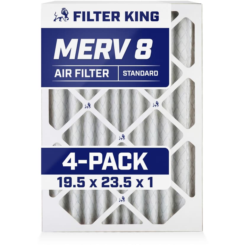 Filter King 19.5x23.5x1 Air Filter (4-Pack) MERV 8, AC Furnace Filters