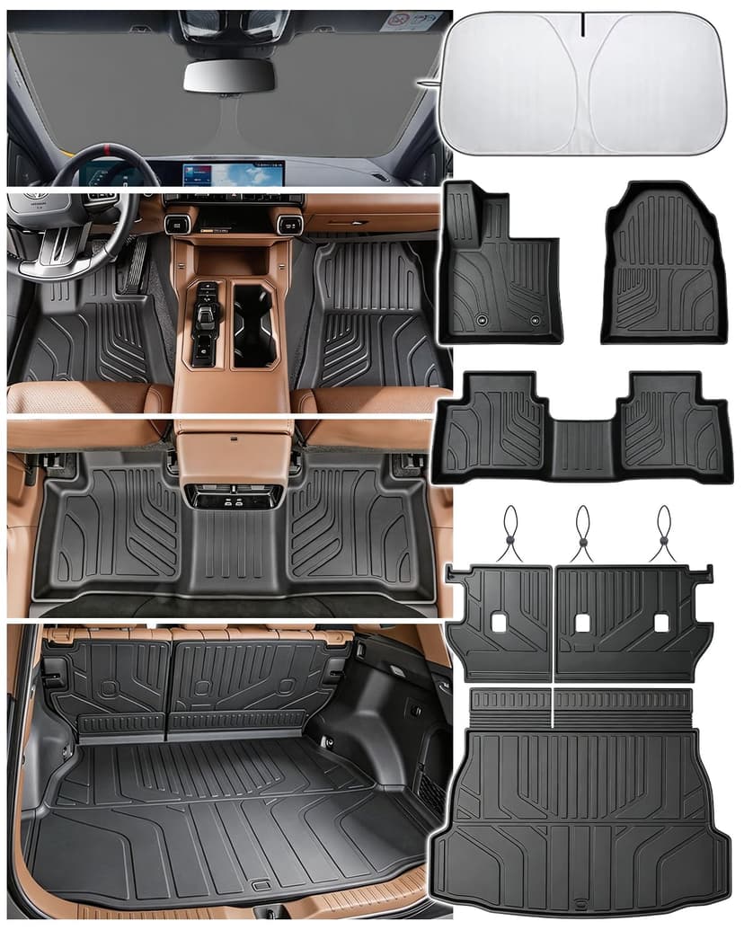 All Weather Floor Mats for 2026 Toyota RAV4 Hybrid Floor Mats Full Set, TPE Car Floor Liners Custom Fit Floor Mats, Trunk Mat, Backrest Mats, Accessories for Toyota RAV4 2026