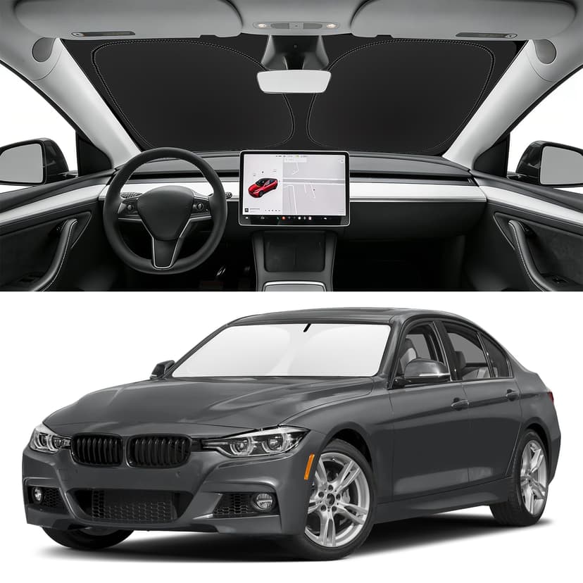 SLOGENTO Custom Fit Windshield Sun Shade for 2013-2018 BMW 3-Series /F30/F31/F80/M3(328i 335i 320i 330i 325i,Blocks UV & Heat,Front Window Sunshade Accessories,Easy Fold & Store Keep Your Car Cooler