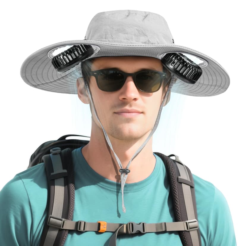 AMACOOL Bucket Hat Fan, Gifts for Him Father Dad Husband, Fishing Essentials for Women Men Camping Hiking Beach Gardening