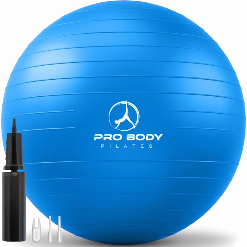 ProBody Pilates Yoga Ball - Gym Grade Exercise Ball | Sizes 45/55/65/75/85 cm, 880 lb Load, CA 10P Cert, PT & Prenatal Use, Recommended by OBs, Pump