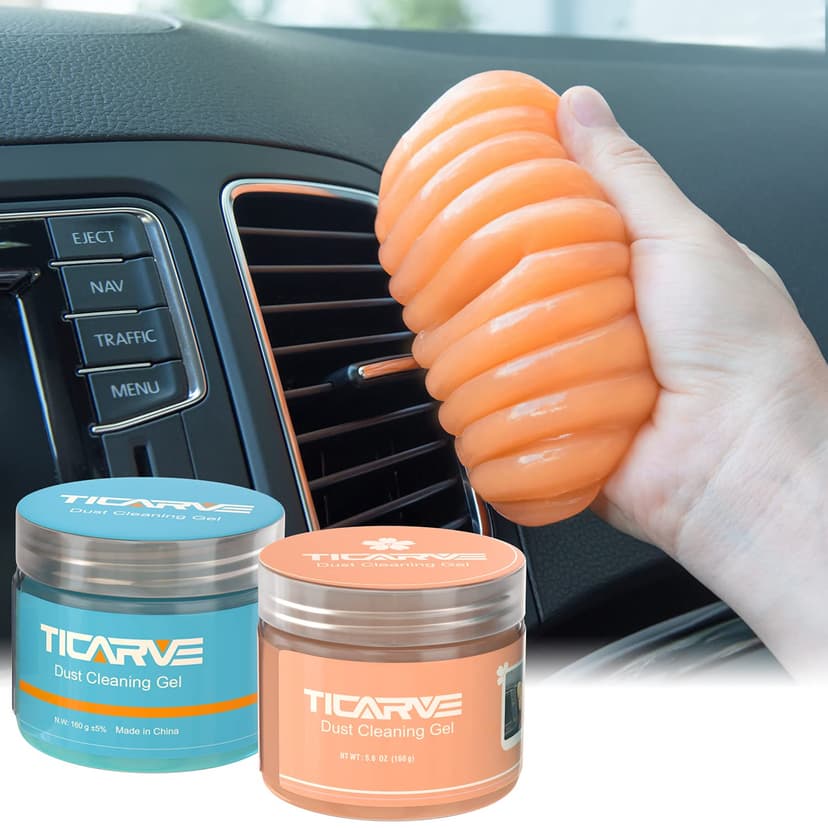 TICARVE 2pack Car Cleaning Gel Car Putty Car Accessories Auto Cleaner Tools | Car Interior Cleaner Kits Automotive Detailing Kit Car Slime Keyboard Office Laptop Dust Remover Reusable Gift For Men Wom