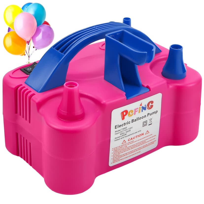 PCFING Balloon Pump Electric, Portable Balloons Inflator Blower Machine with Balloon Tie Tool & Dual Nozzle