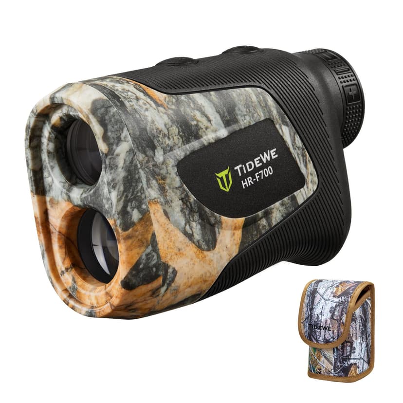 TIDEWE Hunting Rangefinder, Rechargeable Camo Laser Range Finder 700/1000Y | 6X Magnification Range Finder, Distance/Angle/Speed/Continuous Scan Modes, Rechargeable Battery, Water-Resistant, Carry Cas
