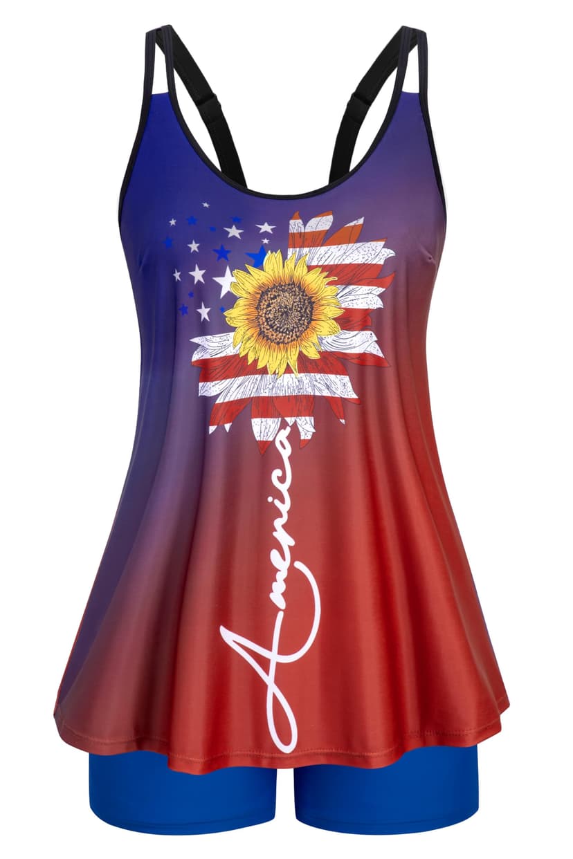 Arolina Tankini Swimsuits for Women Tummy Control Two Piece Bathing Suits Flowy Swim Tops with Boy Shorts