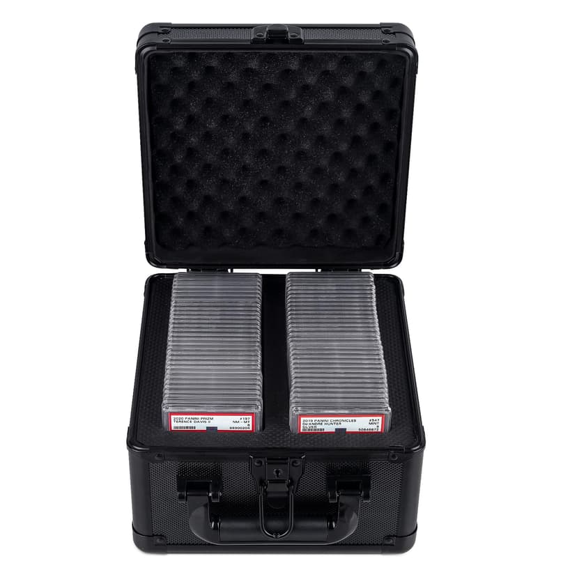 KAGSWAMO Graded Card Storage Box, Holds 60+ PSA Slab Card Case for Graded Cards Sports Cards, Baseball Trading Card Case Holder Fits PSA, CSG, BGS and Top Loaders