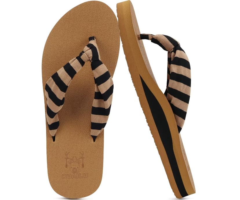 KuaiLu Flip Flops for Women with Arch Support Summer Beach Thong Sandals | Comfortable Yoga Mat Walking Shoes Cushion Slip On Casual Outfits Indoor Outdoor
