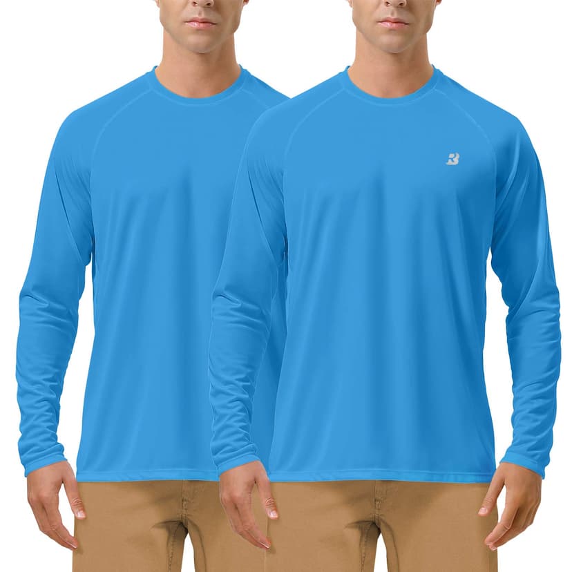 Roadbox Mens UPF 50+ UV Sun Protection Shirts Outdoor Long Sleeve SPF Rash Guard for Fishing Hiking Swimming Running