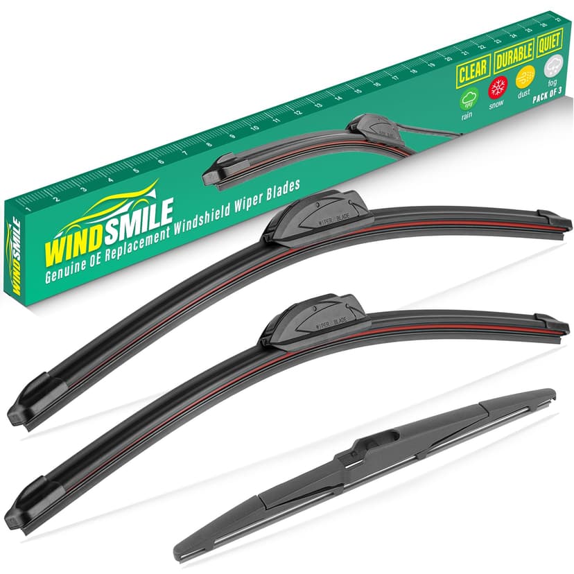 WINDSMILE Windshield Wiper Blades Replacement for Kia Seltos 2021-2025 | 24"+18" Front & 11" Rear 3-Piece Set, Streak-Free & Quiet Wiping, Premium OEM Quality, All-Season Performance, Easy Install
