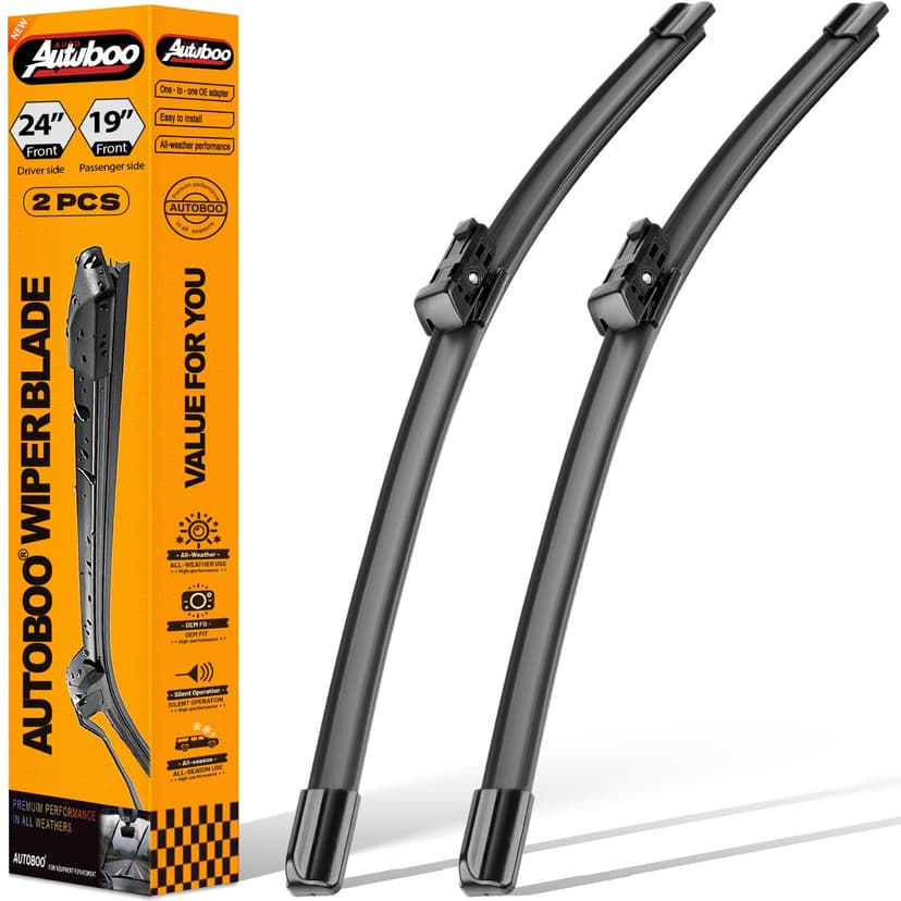AUTOBOO Windshield Wiper Blade Replacement for Honda Civic CR-V Integra | Fits Civic 2022–2025,CR-V 2023–2026, Acura Integra 2023–2025, 24"+19", 2-pack, OEM quality