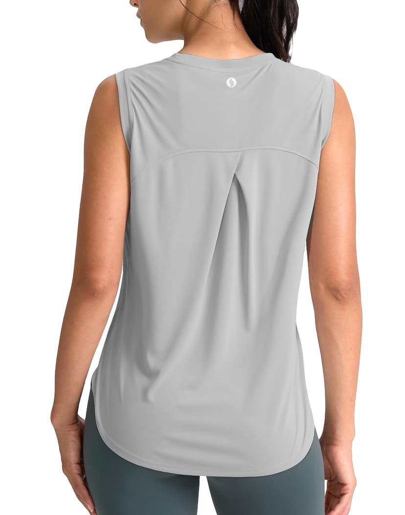 SANTINY Women's Sleeveless Workout Tops Breathable Lightweight Active Tennis Yoga Shirts Athletic Running Tank Tops for Women
