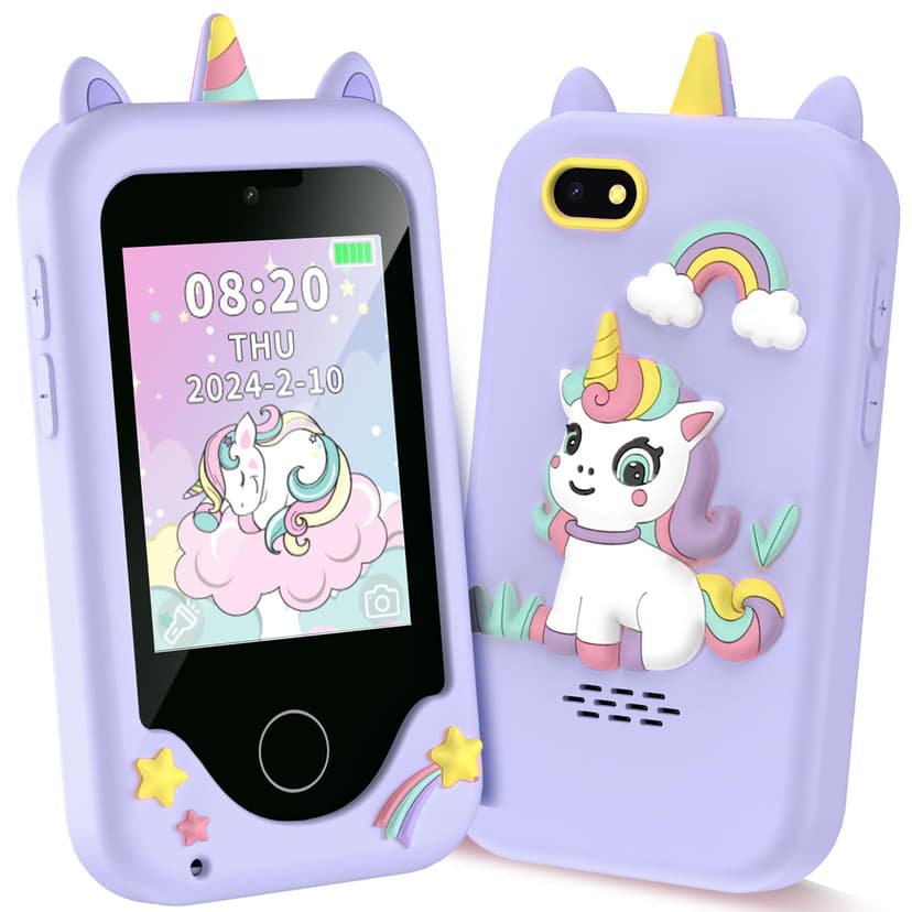 Kids Smart Phone Toys, 3-9 Year Old Kids Christmas Birthday Gifts for Girls | 2.8" Touchscreen Pretend Cell Phone, Portable Children Play Toy Phone with Dual Camera, Game, Music Player, 8GB Card