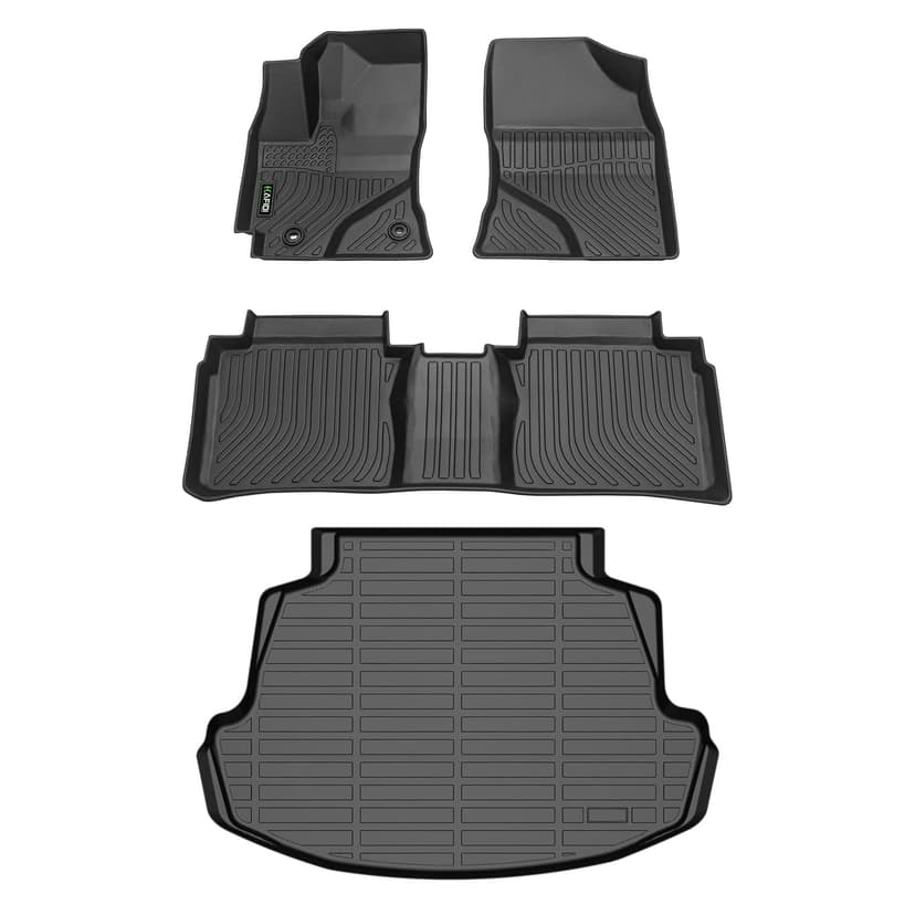 HAFIDI All Weather Car Floor Mats & Cargo Liner for Corolla 2014-2019 (Sedan Only) Custom Fit Full Set Accessories - Black