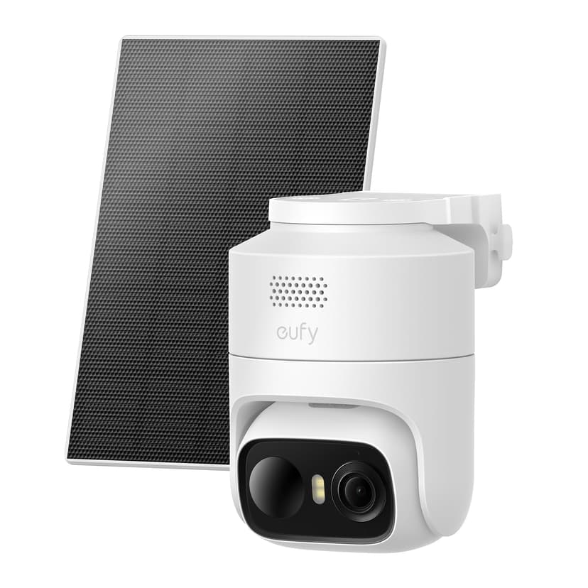 eufy Security eufyCam C37, Security Cameras Wireless Outdoor, 360° Pan & Tilt AI Tracking, 2K Solar Camera, Human/Pet/Vehicle Detection, Flexible Solar Panel, Color Night Vision, No Monthly Fee