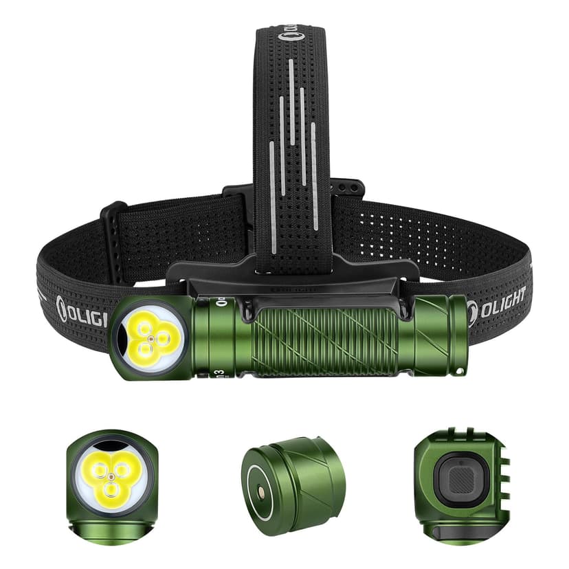 OLIGHT Perun 3 Headlamp Rechargeable, Red Light, Waterproof, OD Green | 3000 Lumens, 160M Beam Distance, 2-in-1 Head lamp Flashlight, IP68, Magnetic Tailcap, Long Runtime for Camping, Hiking, Work