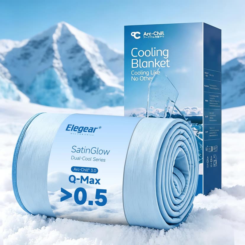 Elegear Cooling Blanket for Hot Sleepers, Double-Sided Arc-Chill® 3.0 Cooling Tech, Q-Max >0.5 Cool to Touch Cooling Blankets, Soft Breathable Summer Blanket for Night Sweats & Hot Flashes