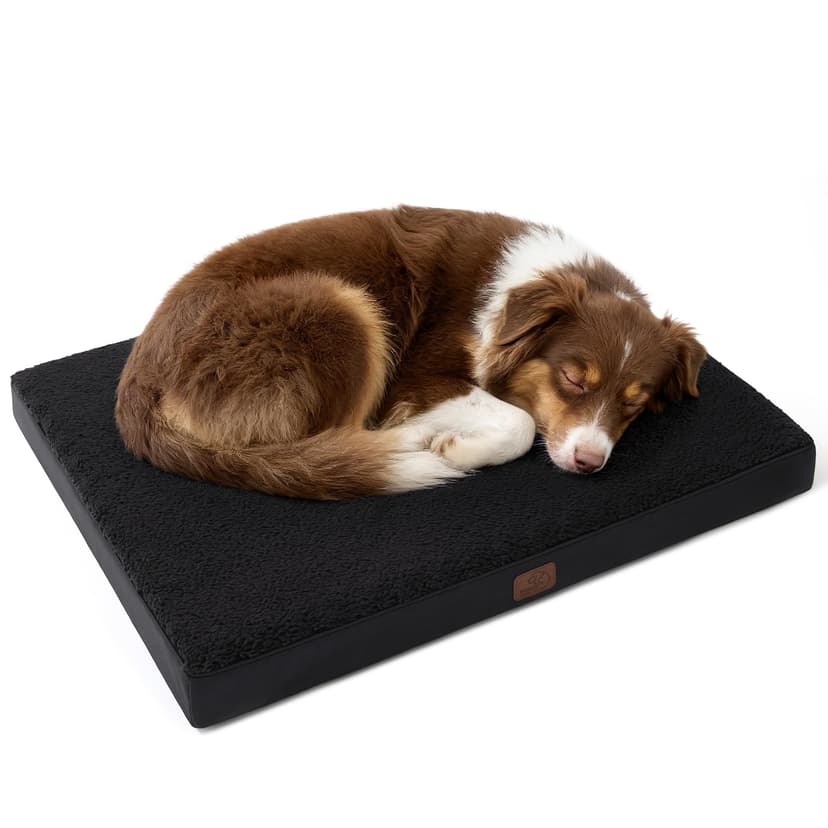 Bedsure Dog Beds Large Sized Dog - Comfy Flat Pet Beds with Removable Washable Cover, Orthopedic Egg Crate Foam Puppy Mat, Suitable for Pet Up to 65 lbs