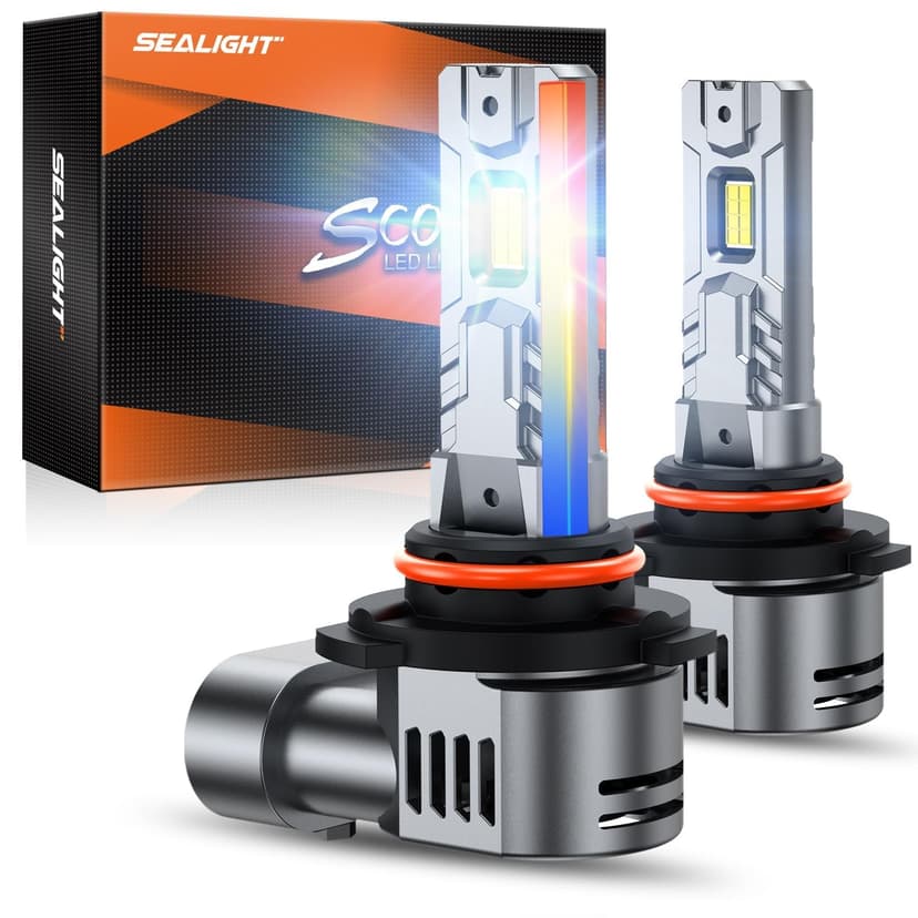 SEALIGHT 9005/HB3 Bulb, 70,000LM Super Brighter,6500K Cool White 9005/HB3 LED Bulbs or Fog,3 Min Quick Install Lights, Plug-N-Play, Pack of 2