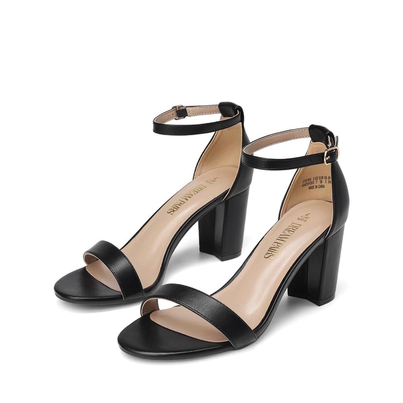 DREAM PAIRS Women's Chunky Block Heel Sandals, Open Toe Ankle Strap Dress Shoes, Comfortable Wedding Guest Heels for Party, Prom and Formal Events