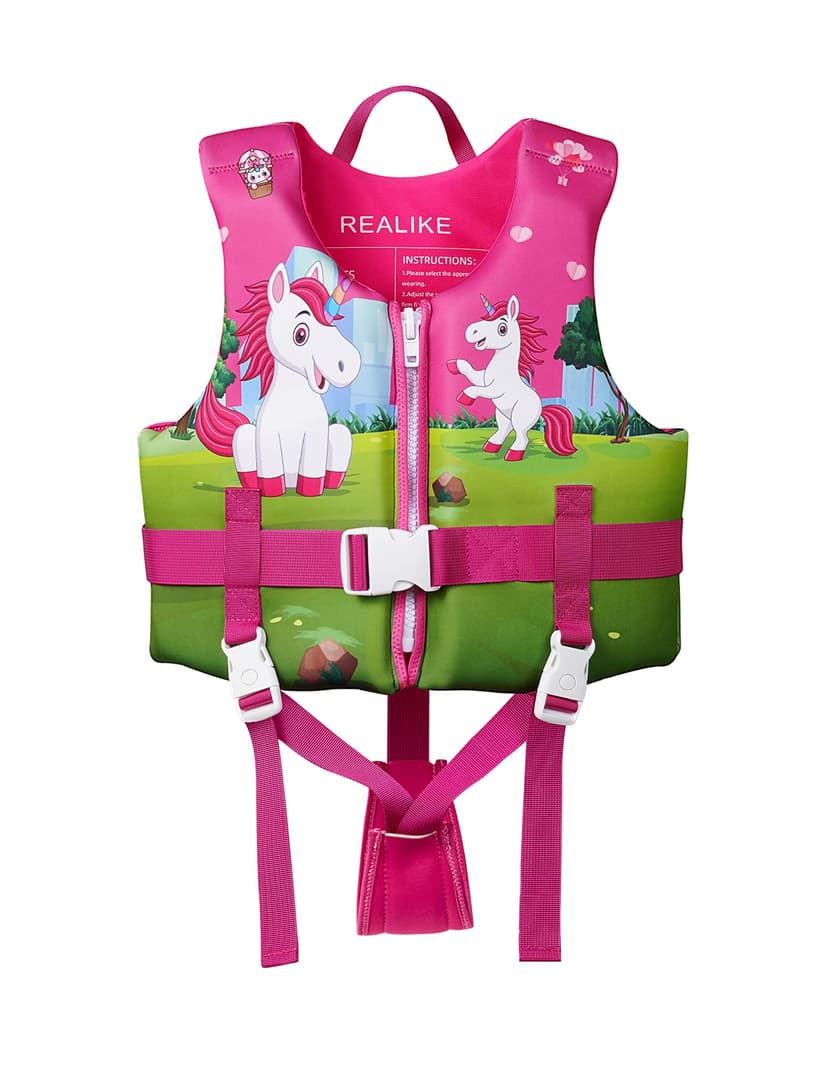 REALIKE Kids Swim Vest for Toddler Adjustable Safety Strap Swimming Aids for Toddlers Children Float Swimsuit, Suitable for Age 2-10 Years/22-88lbs