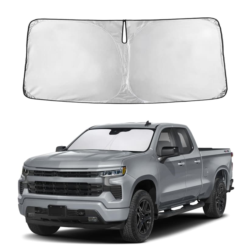 Autovir Windshield Sun Shade Fit for 2019-2024 2025 2026 Chevrolet Silverado 1500 Sunshade, Front Car Window Shades Sun Visor, Blocks UV Rays & Heat, Car Accessories