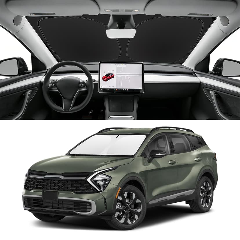 SLOGENTO Custom Fit Windshield Sun Shade for Kia Sportage 2023-2026, Blocks UV & Heat, Front Window Sunshade Accessories, Easy Fold & Store Keep Your Car Cooler