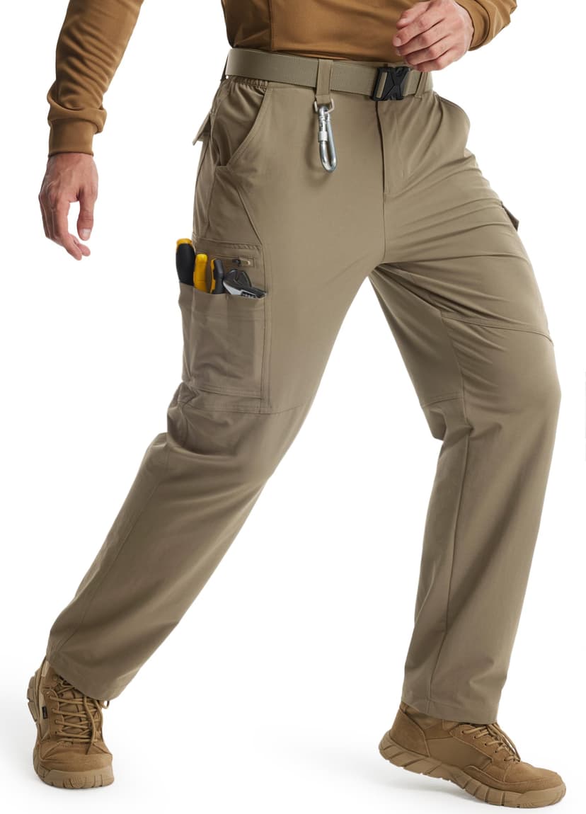 Libin Men's Work Pants Hiking Cargo Pants Water Resistant Stretch Tactical Outdoor Trousers with 9 Pockets
