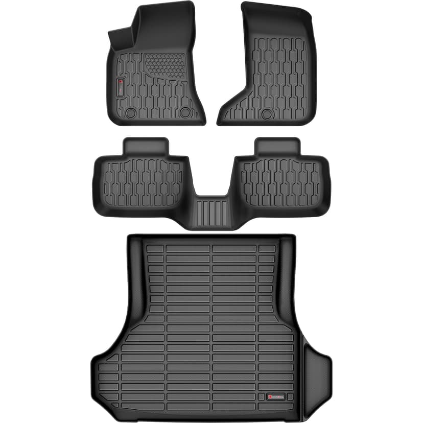 AUTOBULL Floor Mats & Cargo Liner Compatible with 2011-2023 Dodge Charger AWD & Chrysler 300 All-Wheel Drive ONLY Cargo Mat, Full Set All Weather Protection 1st, 2nd Row Car Liners & Trunk Mat, Black