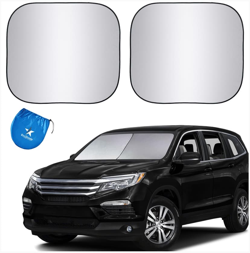 EzyShade Car Windshield Sun Shade. See Vehicle Size-Chart. Large (L) Size | Foldable 2-Piece Sunshade with Shield-X Reflective Technology. Sun Visor for SUV, Truck, Car Window Front. See Size Chart