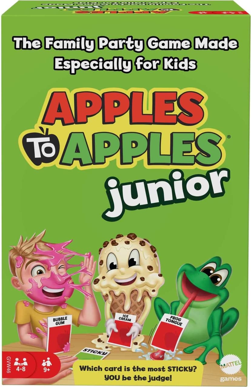 Mattel Games Apples to Apples Junior Game, for Ages 9+, 4-8 Players | Funny Comparison Card Play Designed for Kids and Family Game Night