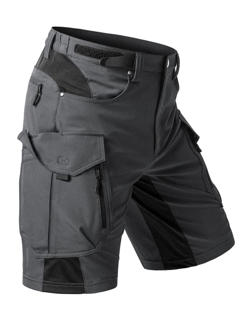 Moosehill Men's Hiking Cargo Shorts: Quick Dry 9 Pockets (Self-Storing) | Adjustable Waist, Stretch Panels, Reflective Strips, Lightweight, Water Resistant, Breathable, Outdoor Fishing Camping