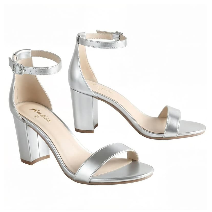 Ankis Heels for Women Open Toe Ankle Strap Chunky Heel Sandals 2.75 Inch