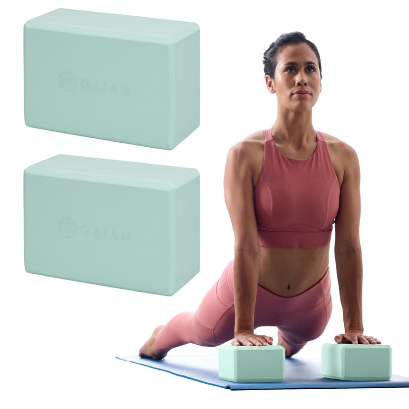 Gaiam Yoga Block - Supportive Latex-Free Eva Foam - Soft Non-Slip Surface with Beveled Edges for Yoga, Pilates, Meditation