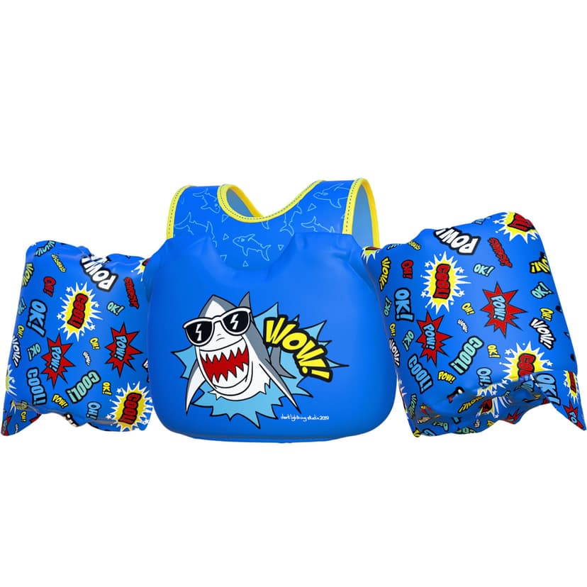 Dark Lightning Toddler Swim Vest for Kids Ages 2-7, Kids Pool Floaties with Arm Wings, USCG Approved Life Jacket for Boys Girls, 33-55 lbs