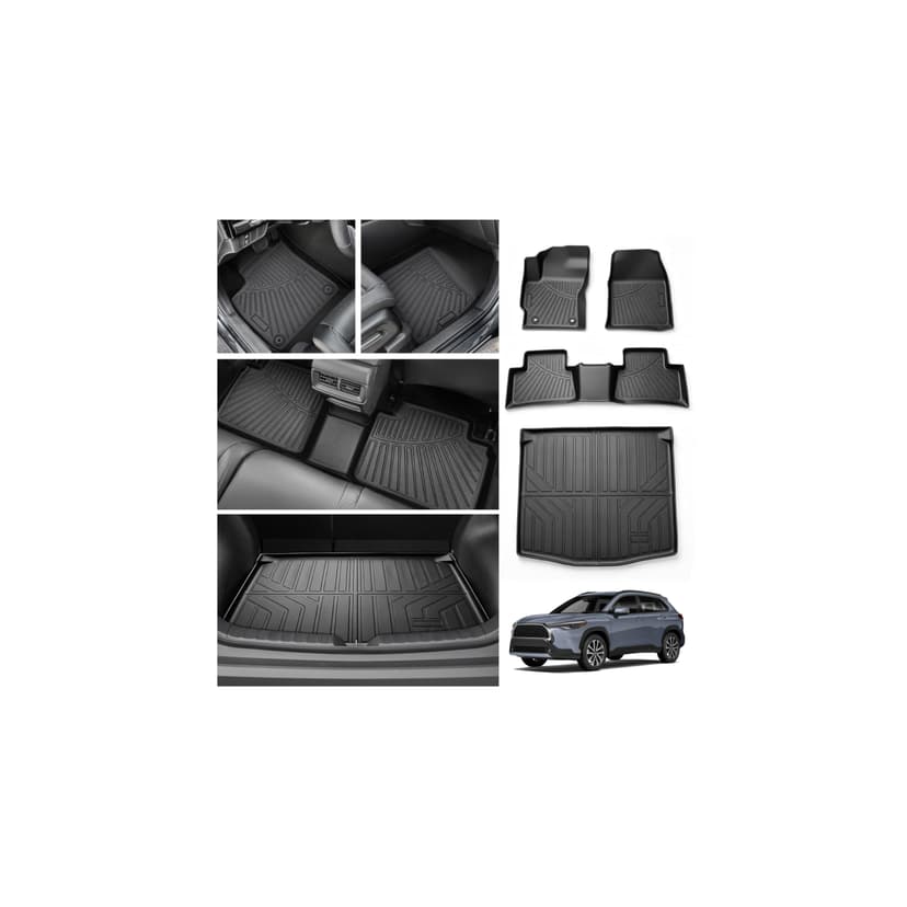 Cartist Floor Mats for Toyota Corolla Cross FWD (Includes Hybrid & Gas Models) 2022-2025 2026, All Weather and Cargo Liner for Corolla Cross Accessories, Heavy Duty Car Mats, Car Accessories