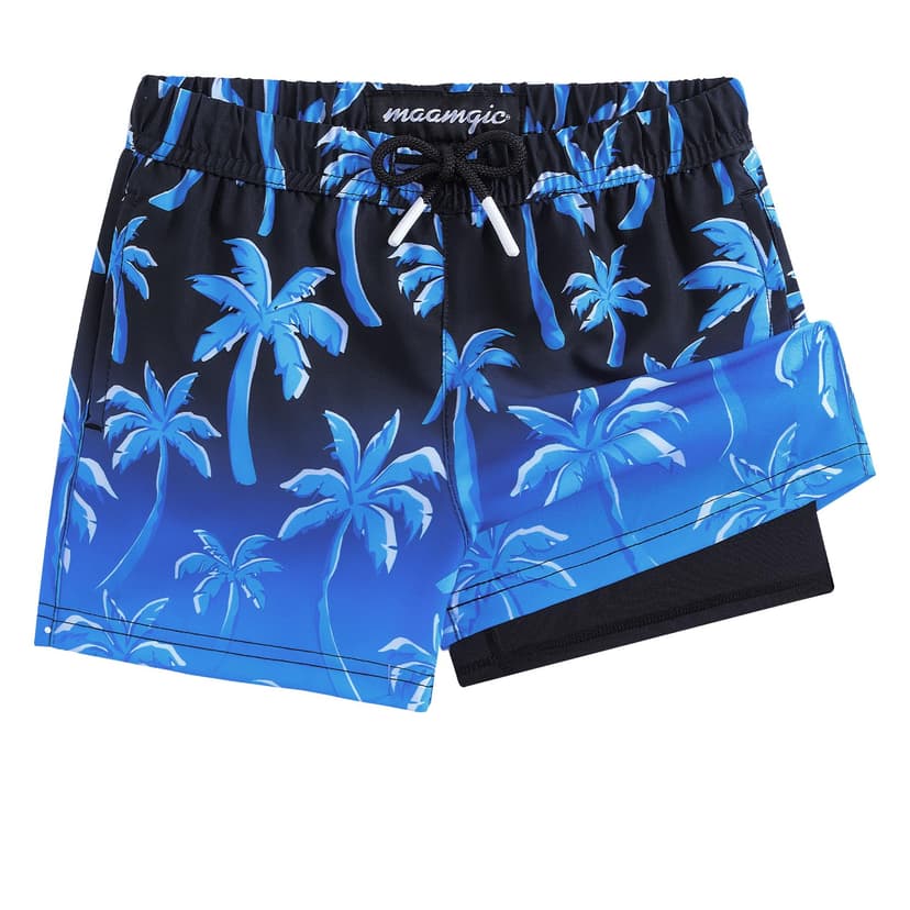 maamgic Boys Swim Trunks with Compression Liner Toddler Stretch Swim Shorts